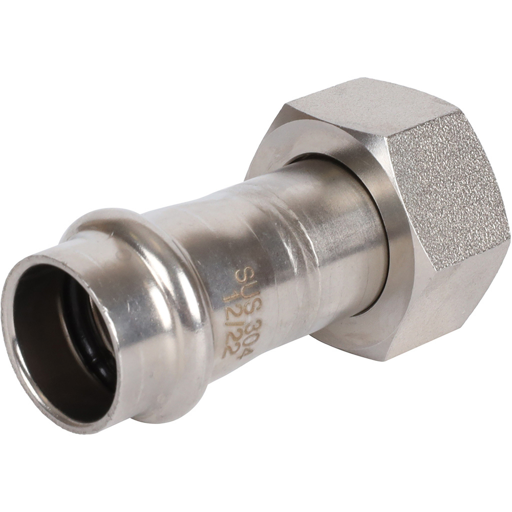 ROMMER Переходник с накидкой гайкой 18x3/4" из нержавеющей стали прессовой