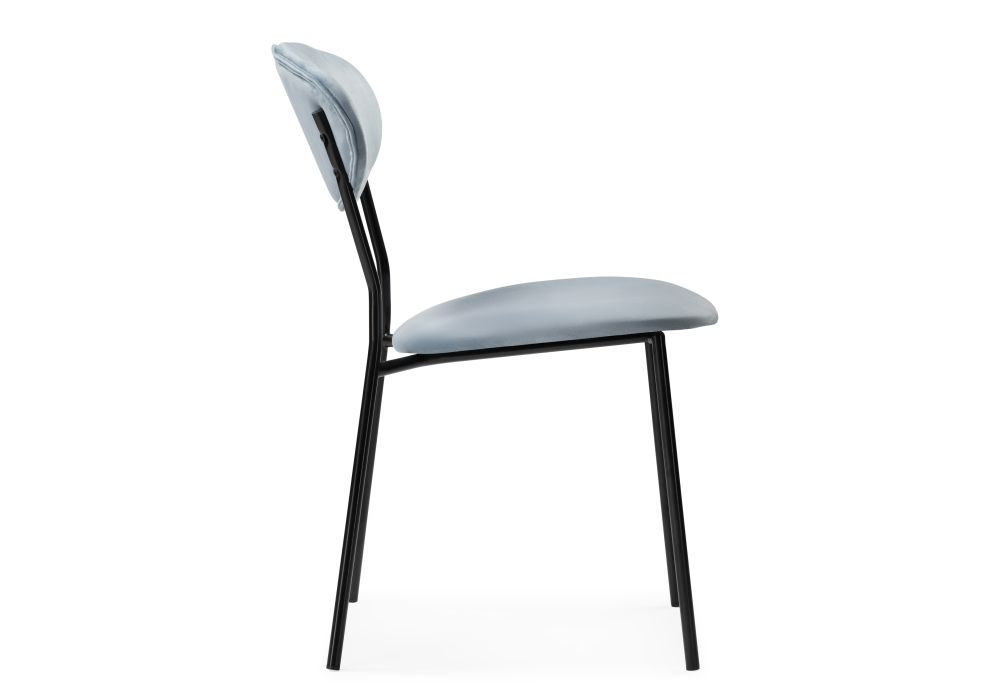 Стул на металлокаркасе Корсе пыльно-голубой / черный глянец