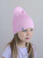 Шапка вязаная хлопковая ТВИНС(Груша, розовый)