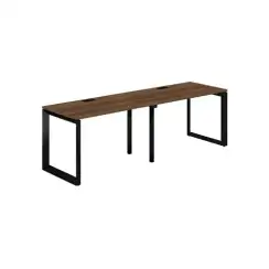 PR.222.DM.O59.BL / Рабочая станция s-b-s 2400х700х750 / профиль: 59х59 черный; столешница: дуб модена