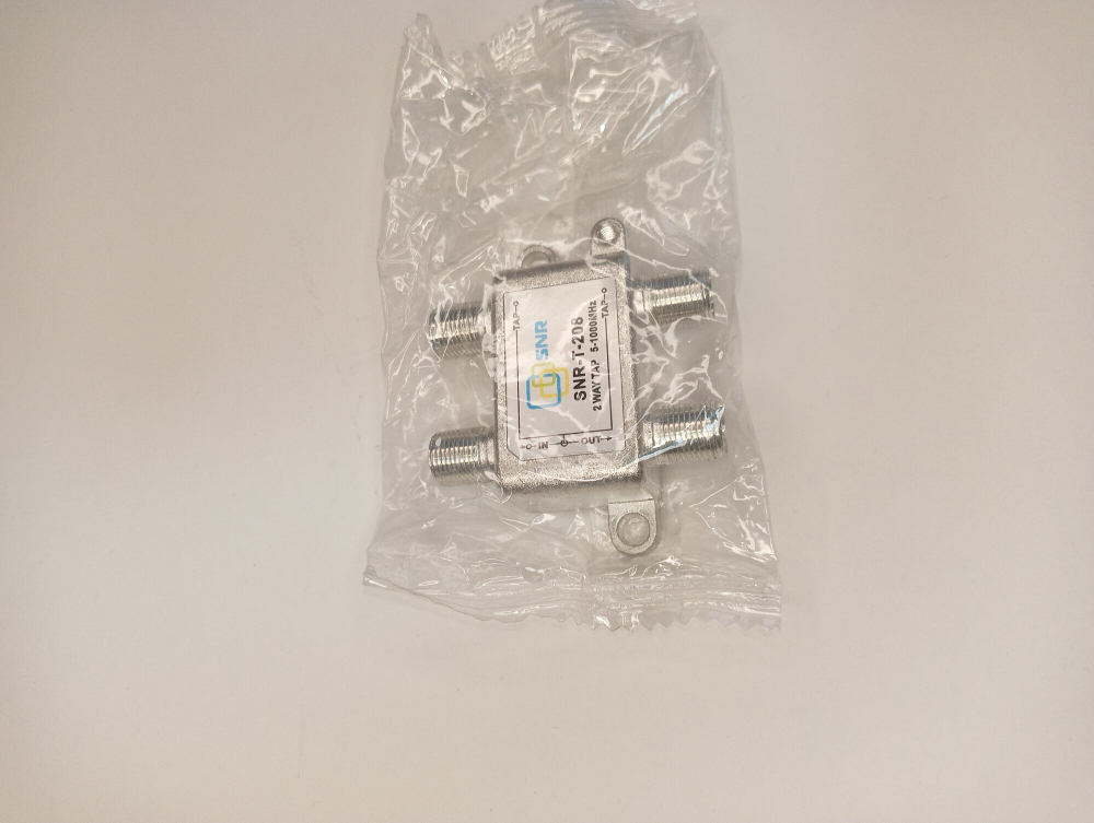 Ответвитель абонентский SNR-T-208 на 2 отвода, вносимое затухание IN-TAP 8dB.