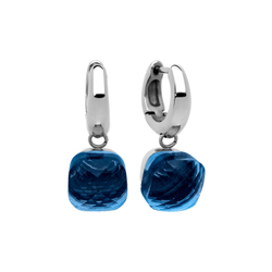 Серьги Qudo Firenze dark blue 300195 BL/S цвет синий, серебряный