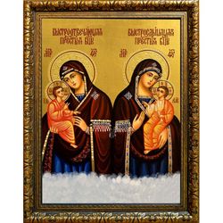 Быстрослышащая и Быстроотвечающая икона Божьей Матери на холсте.