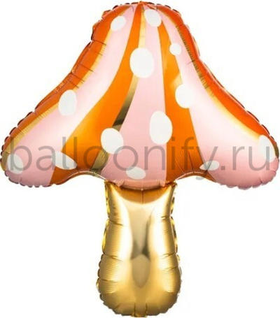 Шар (29''/74 см) Фигура, Гриб Мухомор, Розовый, 1 шт.