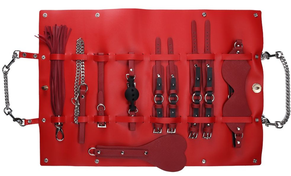 Оригинальный набор БДСМ Bandage Kits в сумке (Цвет: красный с черным)