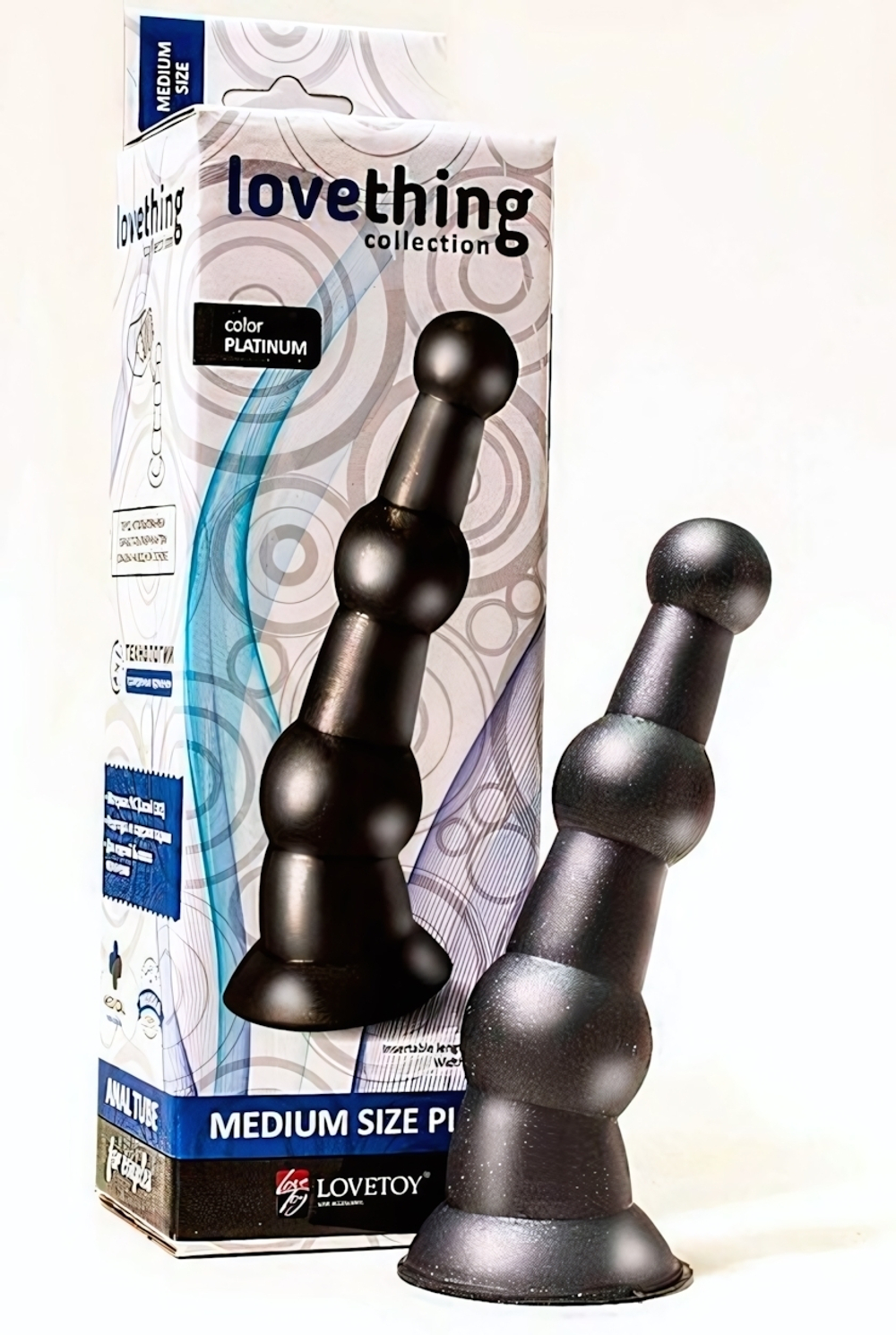 Анальная пробка Medium Plug platinum на присоске (Цвет: черный)