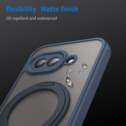 Чехол синего цвета для Google Pixel 9a с магнитным поворотным кольцом-подставкой