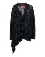 VIVIENNE WESTWOOD RED LEBEL КАРДИГАН ЧЕРНЫЙ АСИММЕТРИЧНЫЙ НА ПУГОВИЦАХ