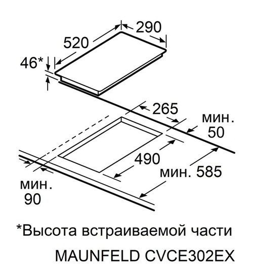 Встраиваемая варочная поверхность MAUNFELD CVCE302EXBK