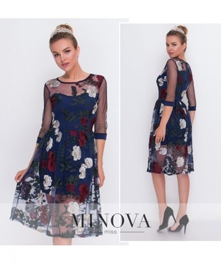 Платье 2102-синий Minova Фото 1