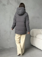 Куртка демисезонная удлиненная с капюшоном