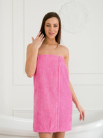 Парео-юбка махровое розовое для бани