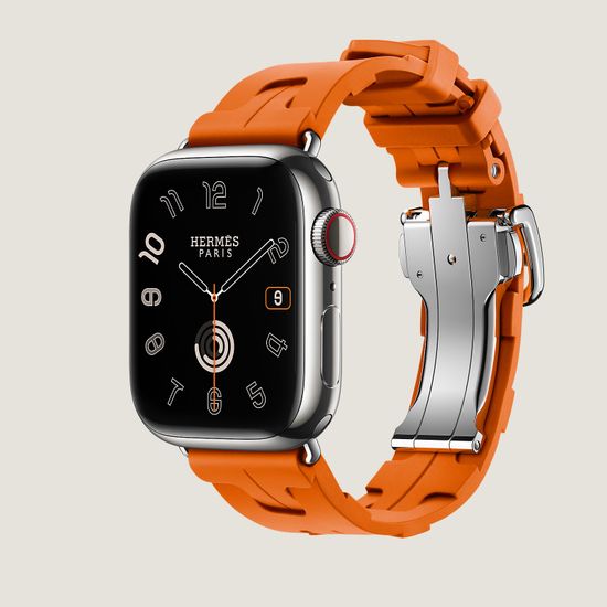 Ремешок Apple Watch Hermès Simple Tour 45 mm ( Оранжевый силикон )
