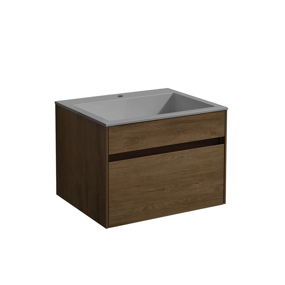 Тумба под раковину Vincea Chiara 600 подвесная, 1 выкатной ящик soft-close, T.Oak