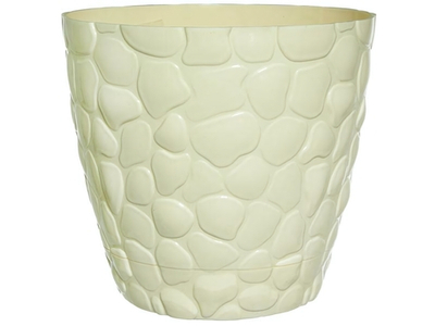 Кашпо Камешки 3л №2 слоновая кость