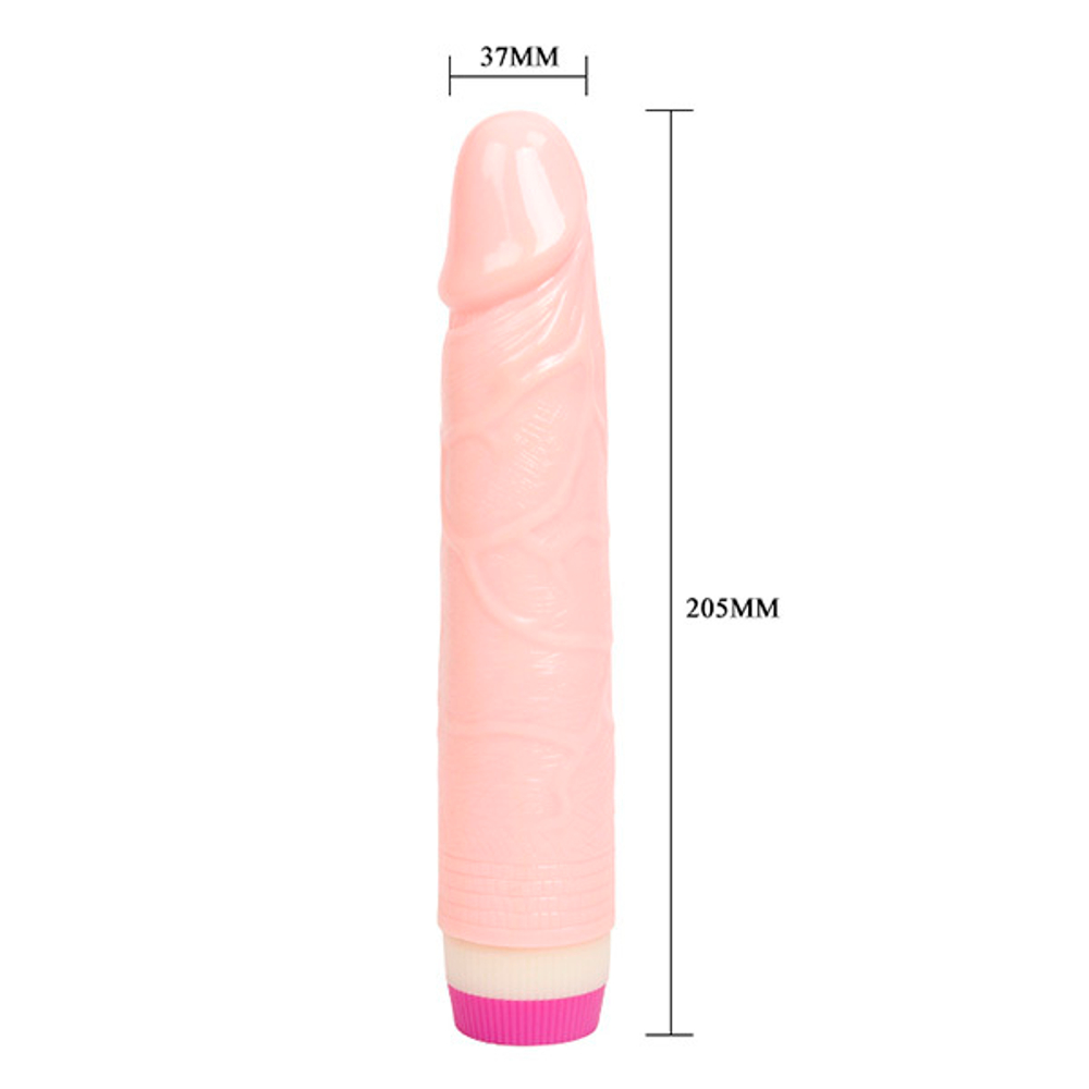 Телесный вибратор 20,5см с ярко очерченной головкой Baile Fantasy Vibe BW-001061