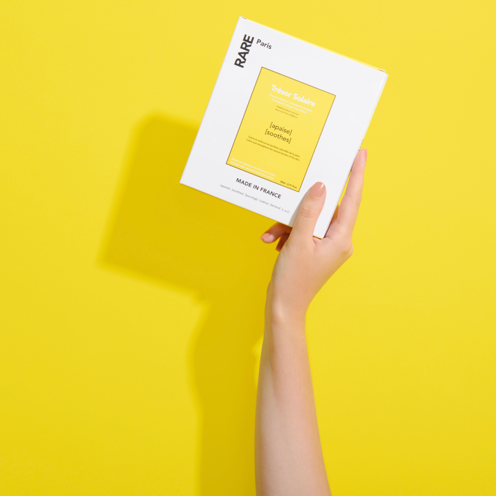 RARE PARIS  Trésor Solaire  Успокаивающая и укрепляющая тканевая маска для лица, 23 мл (упаковка 5 шт)