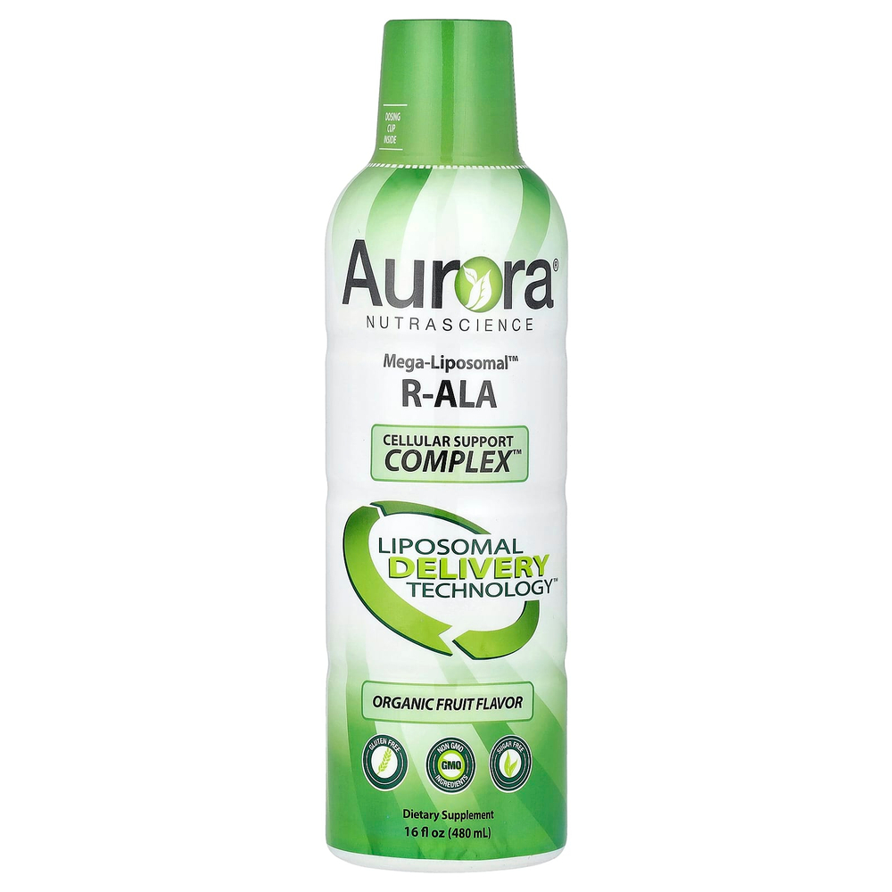 Aurora Nutrascience, Mega-Liposomal™ R-АЛК, со вкусом органических фруктов, 480 мл (16 жидк. унций)