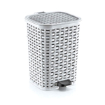 Мусорное ведро с педалью 12 лт ПЛЕТЁНОЕ белый