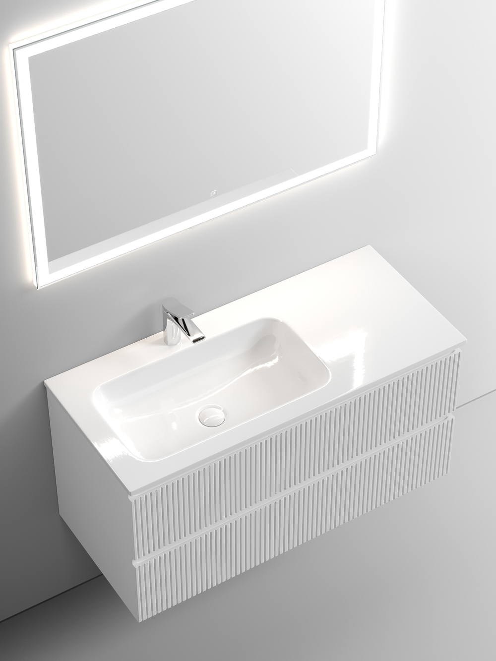 Тумба с раковиной Sancos Snob T 100 см SNT100LW левая, bianco