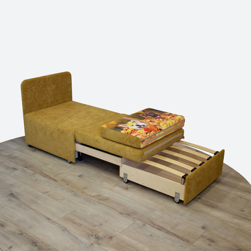 Кресло-кровать "Миник" 70 см, велюр Comfort 05, купон "Собаки"