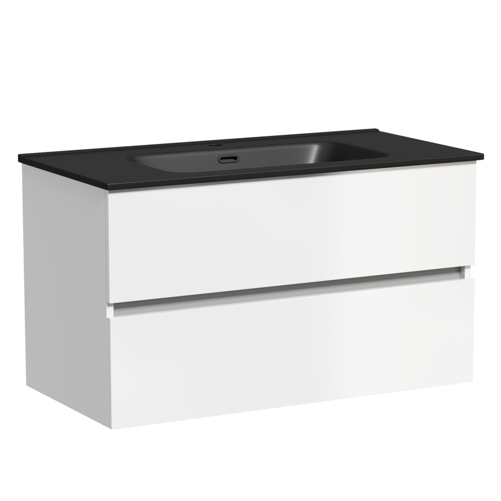 Тумба подвесная под раковину Sancos Urban, белый глянец 890х450х550