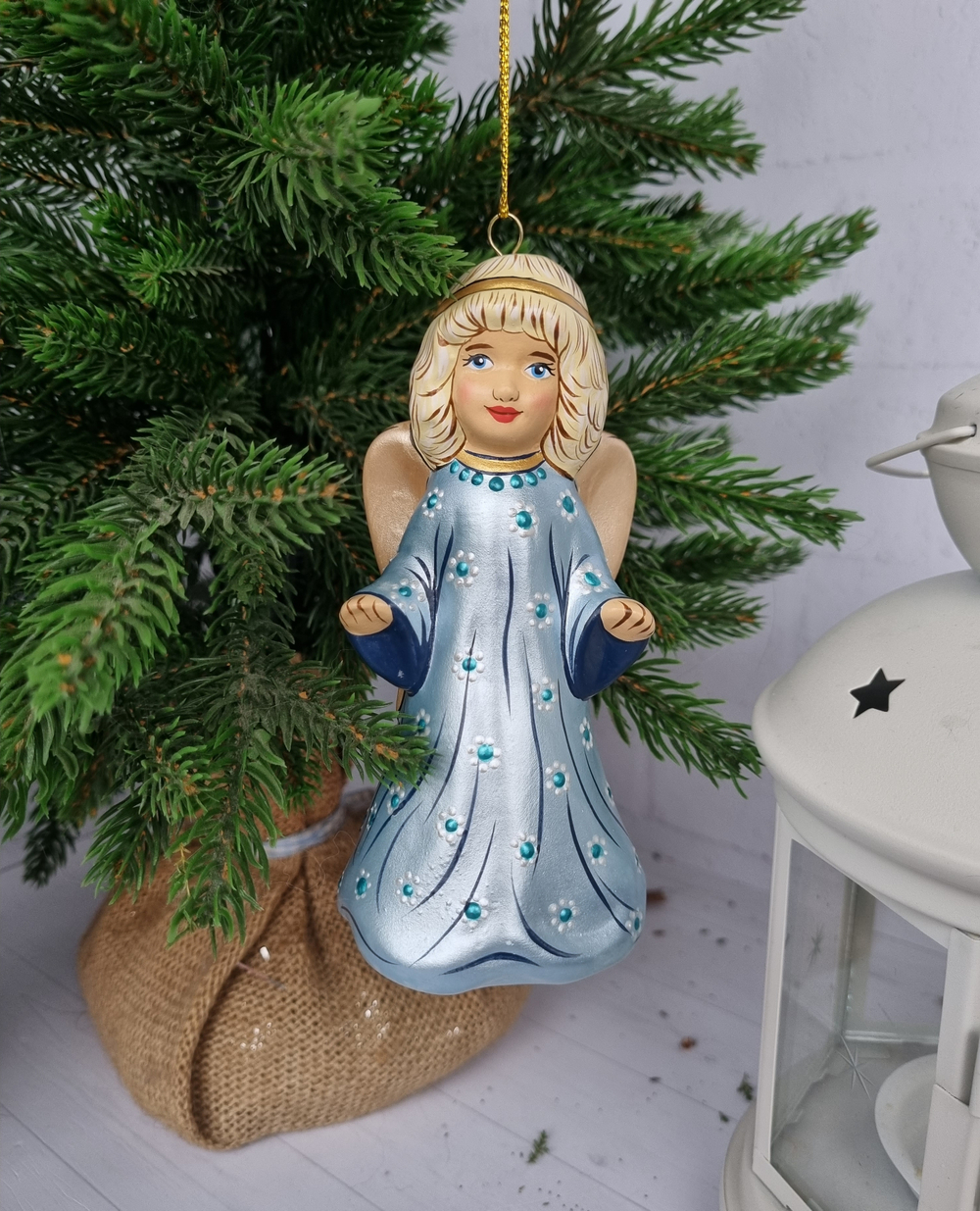 Ангел ёлочная игрушка из фарфора