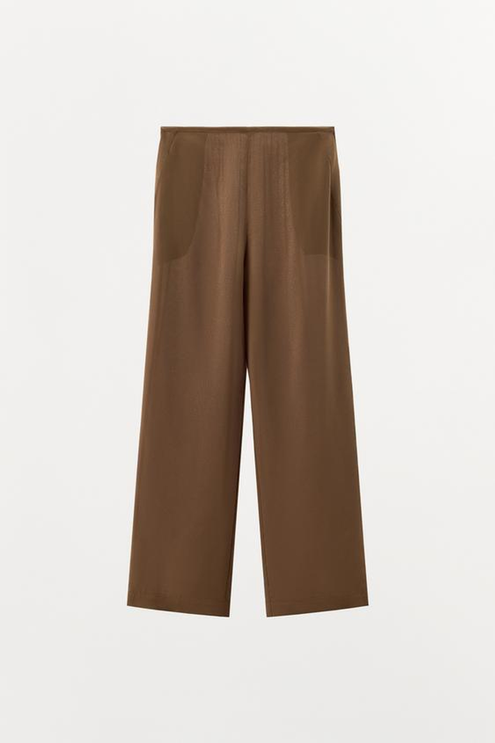 ZARA БРЮКИ ИЗ 100% ШЕЛКА, КОРИЧНЕВЫЙ