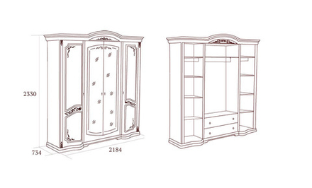 ФЛОРИАНА Шкаф для одежды 4-х дв.