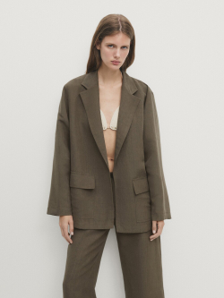 Massimo dutti green blazer best sale