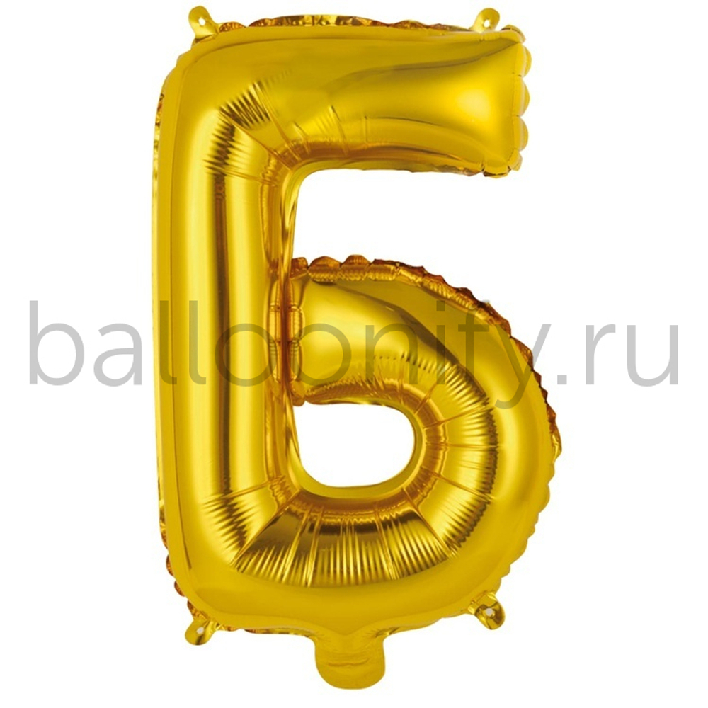 Фольгированная фигура, Буква Б 35 см Gold