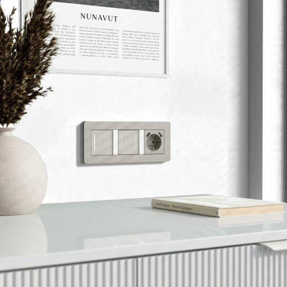 Сенсорный выключатель двухклавишный с подсветкой (дымчатый) W4522014/ a069763