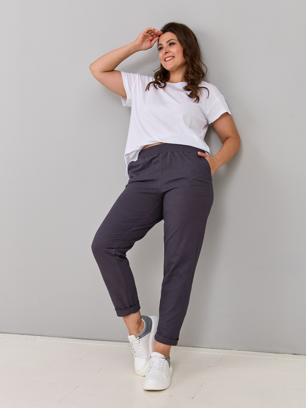 Брюки Бдж-129/графит-джинс