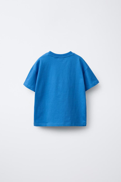 ZARA НАБОР ИЗ ТРЕХ ОДНОТОННЫХ ФУТБОЛОК, СИНИЙ