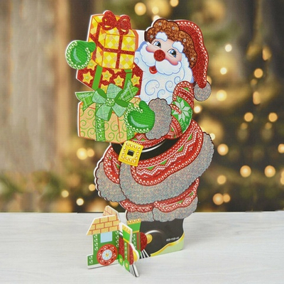 Украшение новогоднее "Дед Мороз с подарком" 40*25см
