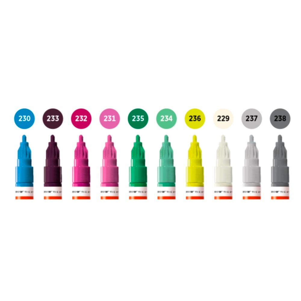 Набор маркеров Molotow ONE4ALL 127HS - 10шт Basic-Set 3 (2мм)