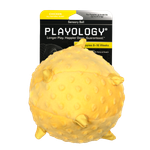 Сенсорный плюшевый мяч Playology PUPPY SENSORY BALL 15 см для щенков средних и крупных пород 8-16 недель с ароматом курицы, цвет желтый