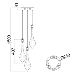 Подвесной светильник P98066-3 antique brass