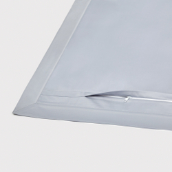 Постельное белье cемейное Сlaire&Caroll George серо-голубое с белым кантом