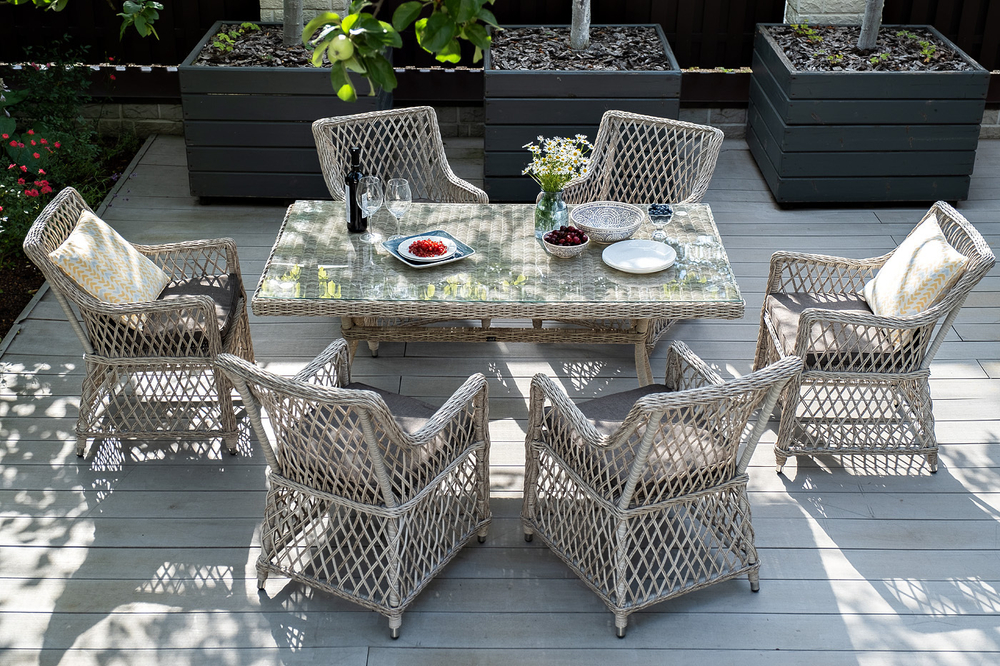 "Латте" плетеное кресло из искусственного ротанга, цвет бежевый