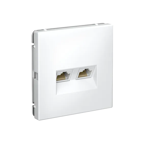 Розетка компьютерная 2-м ArtGallery RJ45 + RJ45 кат.5E механизм бел. SE GAL000185