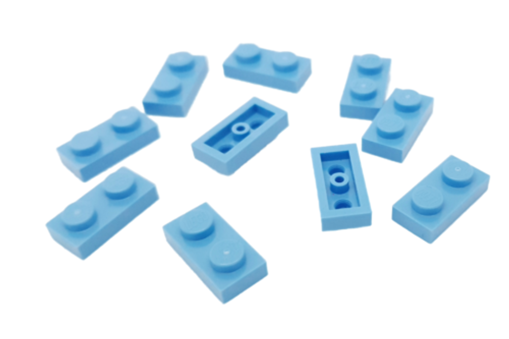 Lego 50шт Плитка 1x2 (голубая) 4179825