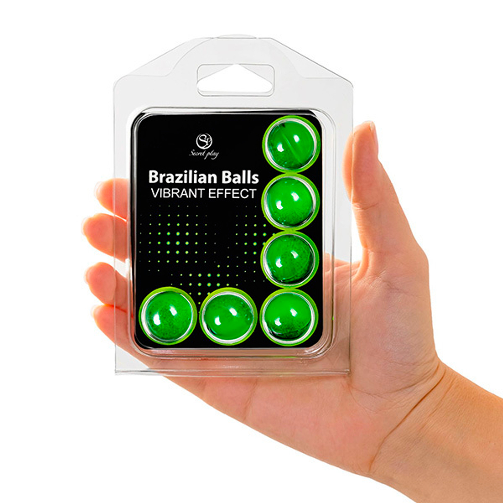 Набор из 6 шариков с массажным маслом с эффектом вибрации Secret Play Brazilian Balls