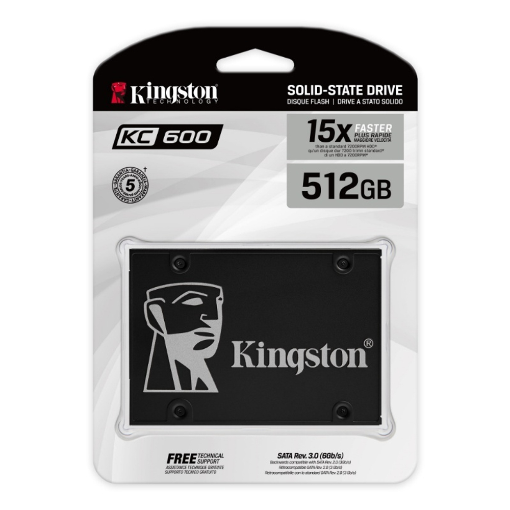 Твердотельный накопитель Kingston SSD 512GB SKC600/512G SATA 3 2.5" 7mm R550/W520MB/s 300TBW