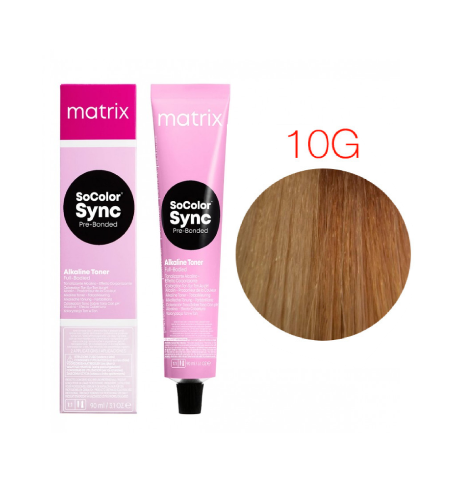 MATRIX SoСolor Sync Pre-Bonded крем-краска для волос без аммиака 90 мл 10G очень-очень светлый блондин золотистый
