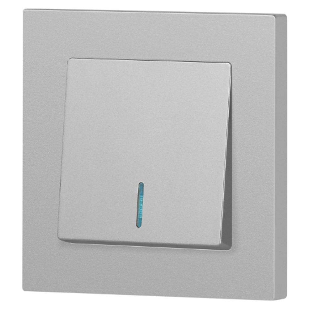 Выключатель Intro Accent 6-102-03 с подсветкой, 10А-250В, IP20, СУ, AL/CU, алюминий