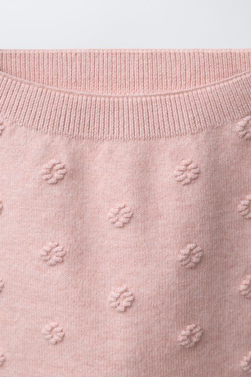 ZARA ЛЕГИНСЫ ИЗ ТРИКОТАЖА С ЦВЕТОЧНОЙ ВЫШИВКОЙ, СВЕТЛО-РОЗОВЫЙ