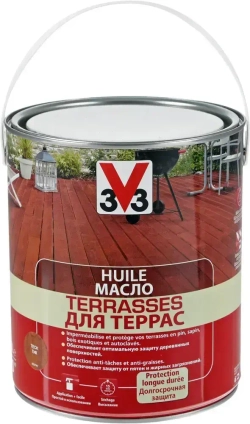 V33 Масло для дерева 2.5 л., Тик/матовый