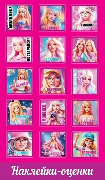 Наклейки-оценки "Барбики" (Праздник)