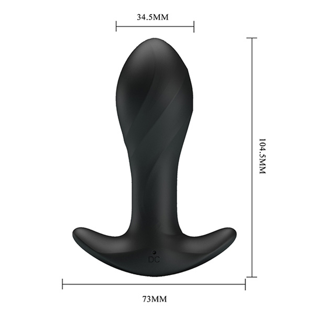 Черная анальная вибропробка 10,4см Pretty Love Anal Plug Massager BI-040067